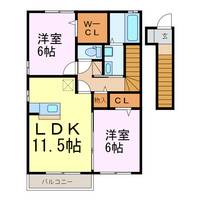 茨城県古河市上辺見(アパート)の賃貸物件の間取り