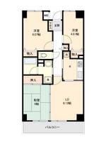 神奈川県横浜市青葉区市ケ尾町(マンション)の賃貸物件の間取り