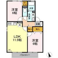 岡山県岡山市南区福田(アパート)の賃貸物件の間取り