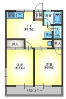 神奈川県横浜市磯子区栗木2(アパート)の賃貸物件の間取り