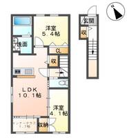 福島県本宮市高木字滝ノ入(アパート)の賃貸物件の間取り