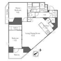 東京都港区白金5(マンション)の賃貸物件の間取り