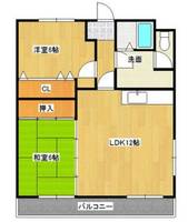 徳島県徳島市津田町1(アパート)の賃貸物件の間取り