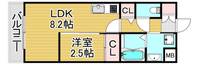 福岡県福岡市東区千早6(マンション)の賃貸物件の間取り