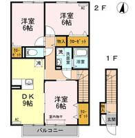 徳島県阿南市那賀川町上福井堂免(アパート)の賃貸物件の間取り