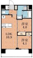 大阪府大阪市阿倍野区天王寺町北1(マンション)の賃貸物件の間取り