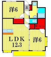 千葉県松戸市下矢切(マンション)の賃貸物件の間取り