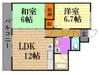 広島県広島市東区牛田本町5(マンション)の賃貸物件の間取り