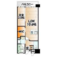 福岡県北九州市小倉南区長尾2(マンション)の賃貸物件の間取り