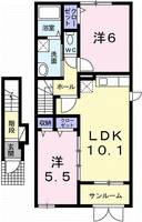 山形県山形市鈴川町4(アパート)の賃貸物件の間取り