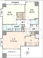 神奈川県横浜市神奈川区台町(マンション)の賃貸物件の間取り