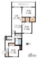 東京都東村山市栄町3(マンション)の賃貸物件の間取り