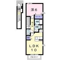 熊本県熊本市中央区水前寺6(アパート)の賃貸物件の間取り