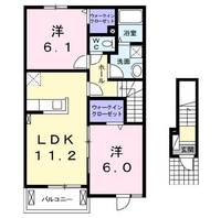 福島県西白河郡西郷村大字小田倉字向原(アパート)の賃貸物件の間取り