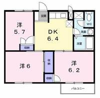 徳島県阿南市那賀川町上福井南川渕(アパート)の賃貸物件の間取り
