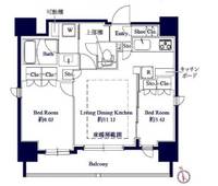 東京都中央区入船1(マンション)の賃貸物件の間取り