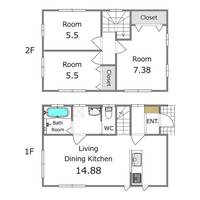 栃木県宇都宮市石井町(一戸建)の賃貸物件の間取り