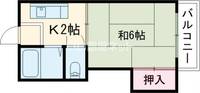 大阪府枚方市牧野阪1(アパート)の賃貸物件の間取り