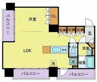 東京都中央区月島1(マンション)の賃貸物件の間取り
