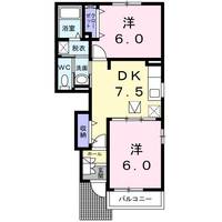 栃木県栃木市大森町(アパート)の賃貸物件の間取り