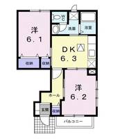 群馬県富岡市一ノ宮(アパート)の賃貸物件の間取り