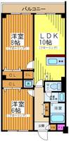 東京都世田谷区松原5の賃貸マンションの間取り