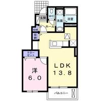 徳島県徳島市大原町余慶(アパート)の賃貸物件の間取り