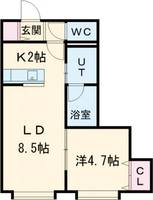 パルティールTM北郷の間取り