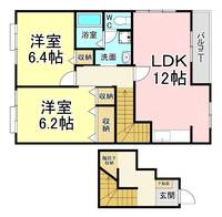 福岡県北九州市小倉南区南方3(アパート)の賃貸物件の間取り