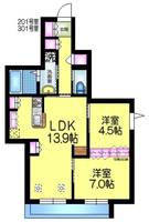 千葉県市川市高谷1(マンション)の賃貸物件の間取り