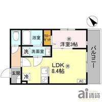 埼玉県所沢市喜多町(アパート)の賃貸物件の間取り