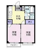 福島県福島市野田町字竹ノ内(アパート)の賃貸物件の間取り