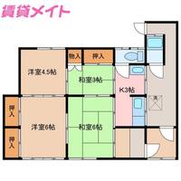 三重県松阪市大黒田町(一戸建)の賃貸物件の間取り
