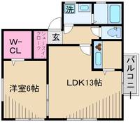 神奈川県川崎市中原区井田2(アパート)の賃貸物件の間取り