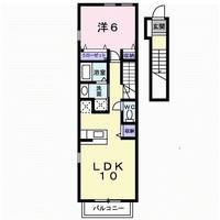 福岡県久留米市野中町(アパート)の賃貸物件の間取り