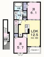 東京都西多摩郡瑞穂町大字箱根ケ崎(アパート)の賃貸物件の間取り