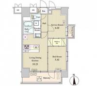 東京都渋谷区恵比寿1(マンション)の賃貸物件の間取り