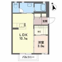 福島県福島市笹木野字天竺田(アパート)の賃貸物件の間取り