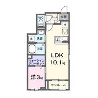静岡県浜松市中央区増楽町(アパート)の賃貸物件の間取り