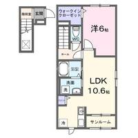 静岡県浜松市中央区増楽町(アパート)の賃貸物件の間取り