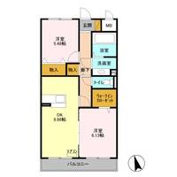 栃木県宇都宮市下岡本町(マンション)の賃貸物件の間取り