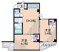 神奈川県横浜市港北区大曽根台(マンション)の賃貸物件の間取り