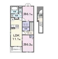 岐阜県岐阜市北一色7(アパート)の賃貸物件の間取り