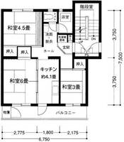 相模原田名5号棟の間取り
