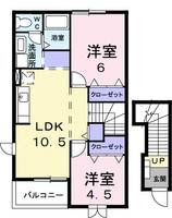 福島県福島市松川町美郷4(アパート)の賃貸物件の間取り