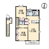 ヴィラージュ B棟の間取り