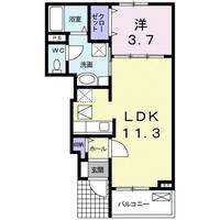 福島県福島市丸子字石名田(アパート)の賃貸物件の間取り
