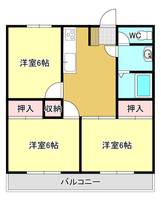 南湖ウイングCの間取り