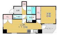 大阪府大阪市天王寺区上本町7(マンション)の賃貸物件の間取り