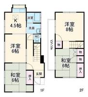 神奈川県横浜市戸塚区上矢部町(一戸建)の賃貸物件の間取り